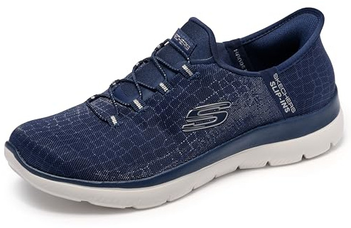 Skechers Donna Summits Classy Night Slip-In ALLENATRICE, Navy Mesh/Silver Trim, 39 EU