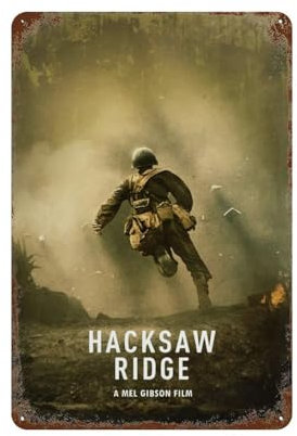PAUSUDJEIL Movie Hacksaw Ridge Poster Wall Decor Art Metal Tin Poster Modern Home Decor Art Metal Poster Home Bar Shop Decorations Vintage Sign Gift 11.8x7.9