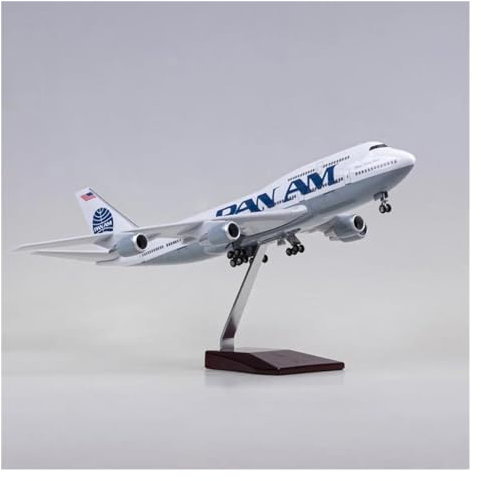 Aircraft 1/150 Scale 47cm Airplane 747 B747 Aircraft PAN AM Airline Model Light And Wheel Diecast Resin Plane(No light)