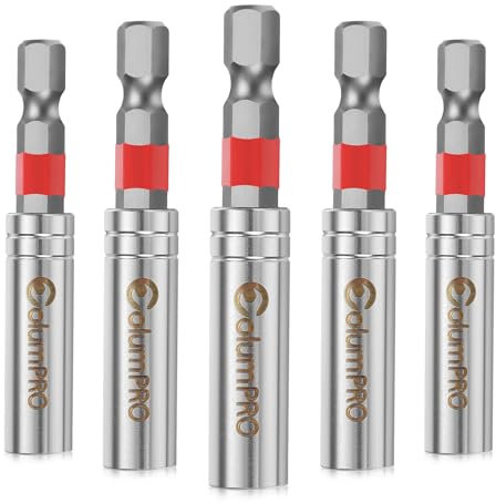 ColumPRO Magnetic Bit Holder Set, 5PCS 60mm Drill Bit Holders for Screwdriver Bit.