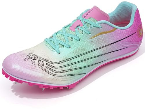 BLBK Spikes - Zapatillas de Atletismo para Hombre de Media Distancia, 7 uñas, Unisex, con Tacos y Sprint, Luz de Luna, 37 EU