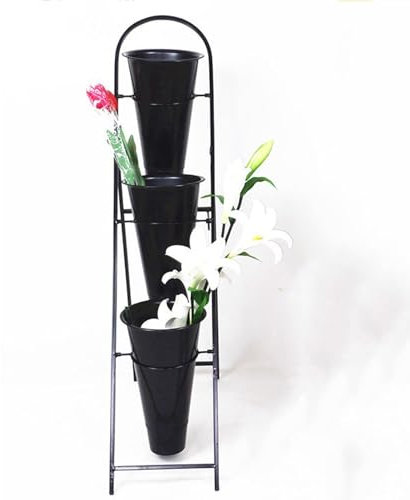 Robuster Blumenständer Pflanzenregal mit Blumeneimern für Schnittblumen, Leiterregal, Behälterregal für Pflanzen und Blumen