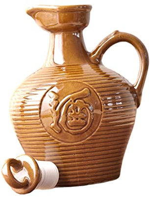 Amosfun Pichet à Vin en Céramique Vintage Anse Capacité 500 Ml Récipient Portable pour Maison et Bureau Cruche à Vin Style Ancien Ménager Pratique