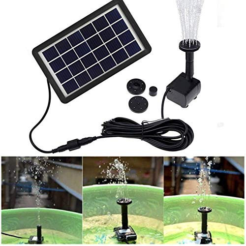 CWCQGH Kit de Panneau d'alimentation Solaire, Pompe de Fontaine à Eau pour Bain d'oiseaux, Fontaine d'arrosage Solaire extérieure, arrosage de Piscine Submersible, étang, Jardin, ter