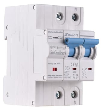 Swokely 2P Smart Circuit Breaker, 100A 220V WiFi Smart Energy Monitor Switch Meter, One-Click Switch, APP Remote Switch, Miniature Circuit Breakers, Remote Control with TY APP for Apartments
