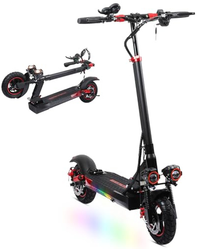 10 Electric Scooter Adults, Powerful Motor up to 40-45km Range 48V15Ah Battery,3 Speed Modes Dual Brakes Multi-Shock Foldable Aluminum Alloy E Scooter Load Capacity 150Kg