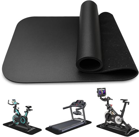 YushengTai Bodenschutzmatte Fitnessgerät 120X58cm, 6 mm Dicke Stoßfeste Rutschfeste Unterlage, Bodenschutzmatte Fitness, Fitnessraum Bodenmatte, Yoga Matte, für Laufband, Ellipsentrainer