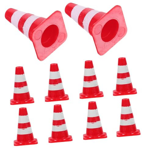 Supvox 20stücke Miniatur-verkehrskegel Für Sandtisch-Dekoration Kleine Pylonen Als Fahrzeugspielzeug Und Lernspielzeug Zur Verkehrserziehung Für Kinderzimmer Und Miniaturmodelle