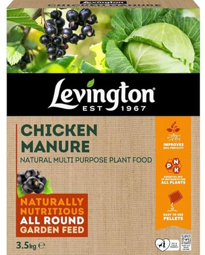 Levington Chicken Manure Multi-Purpose Plant Food 3.5kg | Natural High-Nitrogen Fertiliser for Vegetables, Fruit & Flowers | Slow-Release Pellets that Improve Soil Structure