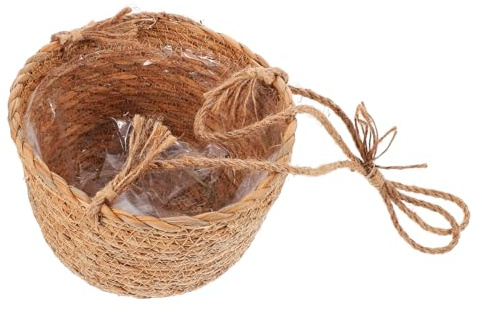 BESTonZON Cestino Piante Materiale Naturale Fioriera Appesa per Piante Piccole Decorazione per Ed Esterni Fioriere Resistenti e Pratiche