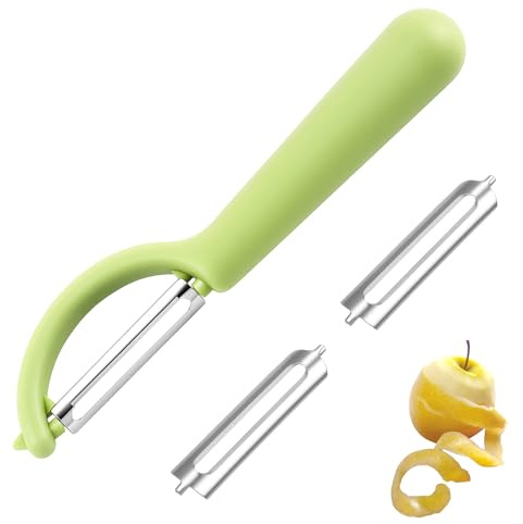 P-Schäler Sparschäler für Tupperware,mit 2 Edelstahl Ersatzklingen,Kartoffelschäler,Turbo SchäLer,Gurkenschäler,Abziehbarem Teigschaber,Leicht Kunststoffgriff Vegetable Peeler zur Tupper (Grasgrün)