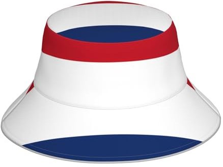 Reflektierender Fischerhut mit niederländischer Flagge, Strandhut, faltbar, geeignet für Reisen, Camping, Angeln, Schwarz