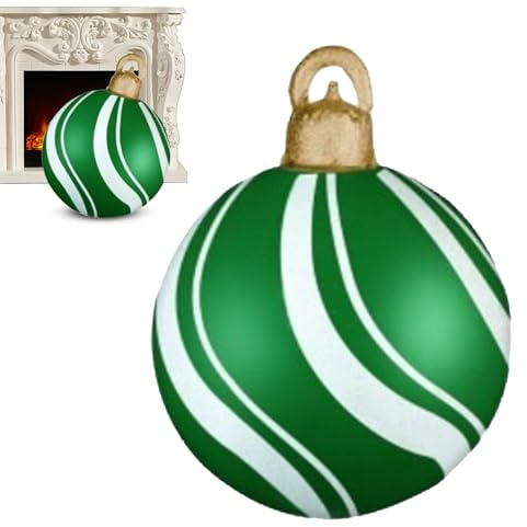 Aufblasbare Weihnachtskugel,60 cm Große Weihnachtliche Aufblasbare Deko - wasserdichte Weihnachtsschmuck Für Draußen | Für Zimmer Haustür Neujahr Innenbereich Rasen Zuhause