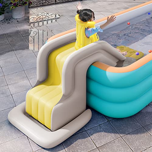Aufblasbare Wasserrutsche, PVC, Leicht zu Verstauen, Leicht, 200 X 85 X 80 cm, nach Dem Aufblasen, Blau, Grün, Gelb, Kletterwasserrutsche für den Sommer (Generic8se3gyxp5u-10351536)