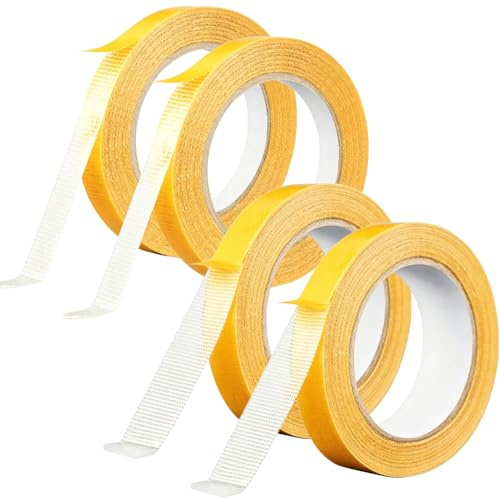 Doppelseitiges Selbstklebend 4 Rollen 10 m, Saumband Stoffklebeband in 10 mm und 25 mm Breite, Rückstandslos Kein Nähen oder Bügeln Erforderlich, zum Hosen Kürzen Ohne Nähen und Gardinen kürzen