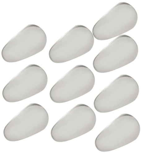 VOSAREA 10 Pièces Plaquette Nasale Antidérapante en Céramique pour Lunettes, Plaquettes Nasales Curvées Argenté, Lot, sans Traces, Confortables pour Lunettes