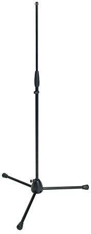 Pie de micrófono profesional recto Proel PRO110BK, con base de trípode en aluminio y manguito de ajuste en nylon