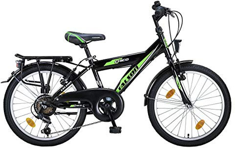 Talson 20 Zoll Kinderfahrrad mit 6-Gang und Beleuchtung nach STVO Blackgreen