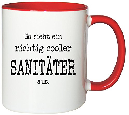 Mister Merchandise Kaffeetasse Becher So Sieht EIN richtig Cooler Sanitäter