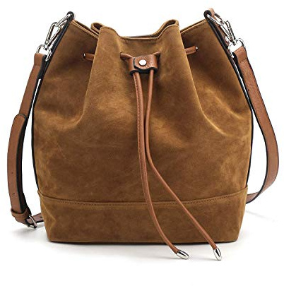 AFKOMST Bucket Bag for Women,Drawstring Shoulder Bag and Designer Ladies Handbags with 2 Shoulder Straps