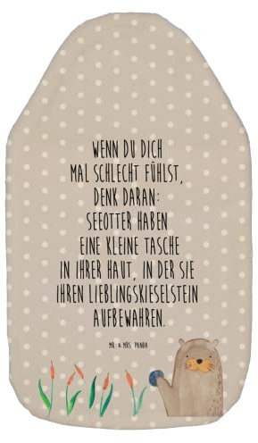Mr. & Mrs. Panda Wärmflasche Otter Stein - Grau Pastell
