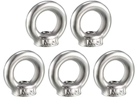 sourcing map 5Stk.Ringmutter M3 Innengewinde 304 Edelstahl runde Form für Seilbefestigung