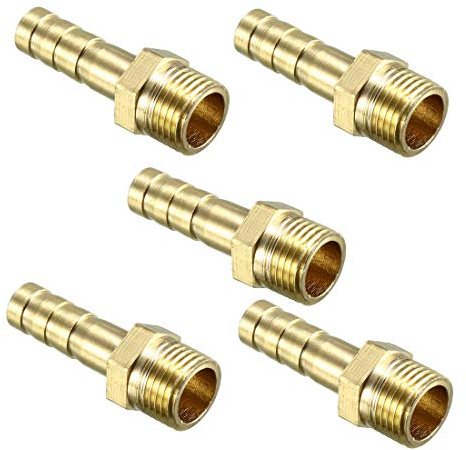 sourcing map 5 Stück Messing Schlauchverbindung Rohranschluss Rohr de | 6mm Tülle x 1/8 PT Stecker