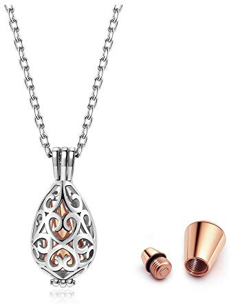 Zysta Edelstahl Memorial Urnen Anhänger Hohl Wassertropfen Halskette Gedenk Pendant Asche Schmuck + Trichter füllen Kit