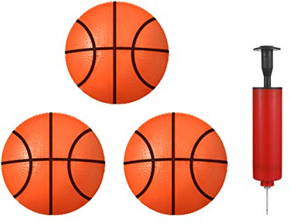 TOYANDONA Mini Pelota de Baloncesto de Piscina de 4 Pulgadas 3 Pelotas Inflables de Baloncesto de Goma para Niños Pequeños Niños Juego Deportivo de Playa Al Aire Libre con Bomba (Color Rojo