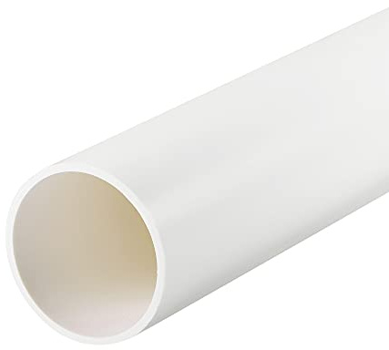 sourcing map Tube PVC Rigide Blanc 45.2mm ID 50mm OD 50cm Tuyau PVC Pipe | Résistant aux Chocs, pour Conduites d'Eau Artisanat Décoration et Gaines de Câbles