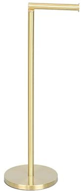 YUET Freestanding Toilet Roll Holders Free Standing Folding Paper Holder Stand Storage Stainless Steel Bathroom, Anti Rust Pedestal Free-Standing Dispenser Holds 5 (Gold)