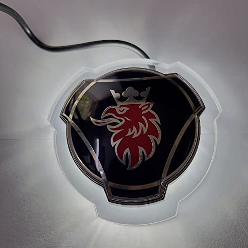 1 Set For Scania Car Truck Front Grille Blue Red Griffin Logo Badge Emblem With 24V LED White Lighting Illuminated Accessories Light Strip (white)