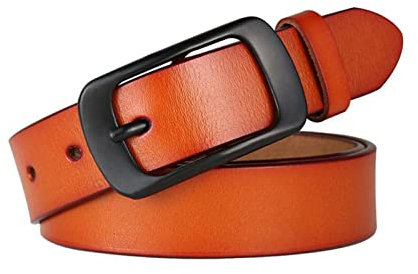 Bantopgong Damengürtel Echtledergürtel 90cm - 115cm Lässiger Jeansgürtel für Damenbekleidung Accessoires, Gelb, 115cm