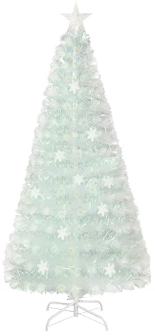 LIFEZEAL 120 cm Künstlicher Weihnachtsbaum, Kunstbaum Tannenbaum mit Faltbarer Metallbasis, LED Christbaum Schmal, Weihnachtsdeko für drinnen & draußen
