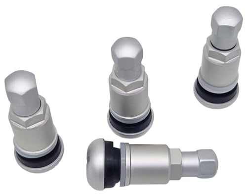 NAAA 4X Aluventile PKW Metallventil 11,3mm Leicht Felgenventile (Matt Silber)