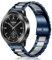SeNool 22mm Armband für Xiaomi Watch S4/S3/2 Pro, Doppelte Faltschließe Edelstahl Metall Ersatzarmband für Mi Watch/S1/S1 Active - Blau/Silber