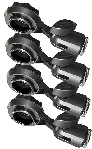Mikrofonklemme für Handmikrofone, um 270 Grad Drehbar, Schwarz | Kunststoffausführung mit Standardgewinde, für Podcasting und Display, Kompakt Verstaubar, 4 Stück