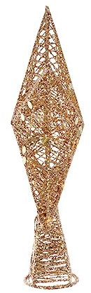 BUGUUYO Goldene Stern-christbaumspitze Metallener Glitzerstern als Weihnachtsbaumschmuck für Festtagsdekoration Baumspitze für Heimdekoration