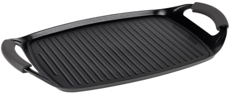 Berlinger Haus 47 cm große geschmiedete Aluminium-Grillplatte mit Griffen für Ofen und Induktionskochen – Grillpfanne antihaftbeschichtet, langlebiges Kochgeschirr