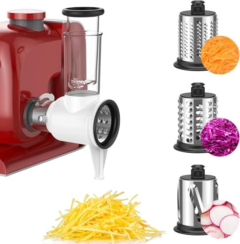 GVODE Reibe für Bosch Serie 4 MUM58720 Küchenmaschine, Käsereibe Zubehör für Bosch Mum 5 Reibe, Gemüseschneider mit 3 Klingen aus Rostfreiem Stahl