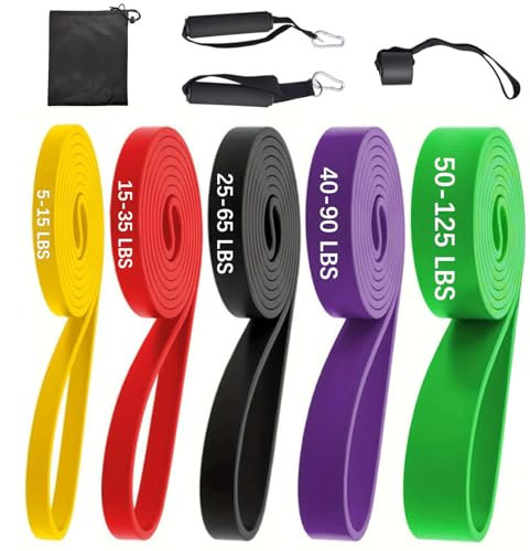 IQOZEE Resistance Bands Pull Up Bands Set,Exercise Bands,5 Levels Resistance Bands set Men Women,Pull Up Assistance Bands with Door Anchor, Handles