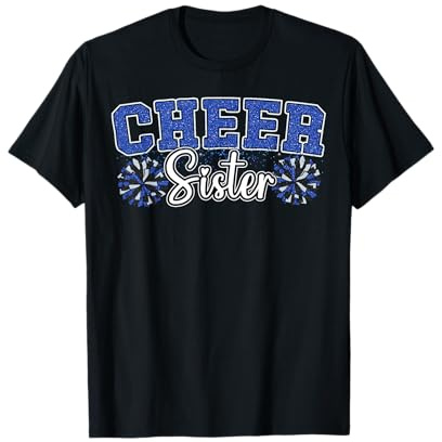 Cheer Sister My Favorite Cheerleader Calls Me Sisters Blau T-Shirt