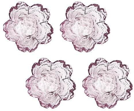 PRETYZOOM 4piezas Cuencos De Salsa De Vidrio Forma De Flor Platos Japoneses Para Salsa Cuencos Platillo