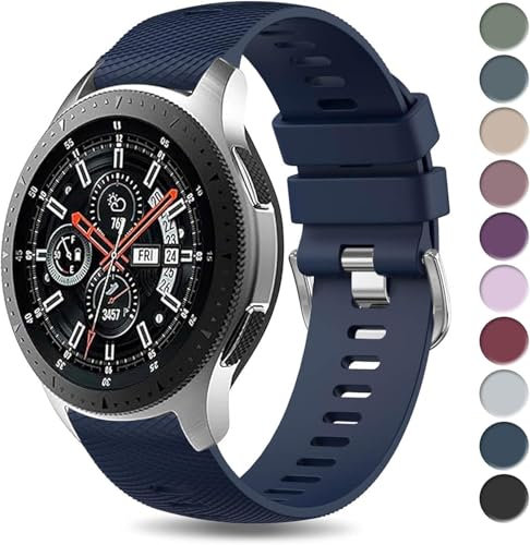 Wanme Strap for Samsung Galaxy Watch 46mm /Galaxy Watch 3 45mm /Samsung Gear S3 Frontier, 22mm Soft Silicone Sport Wrist Bands Replacement for for Huawei GT 2 46mm
