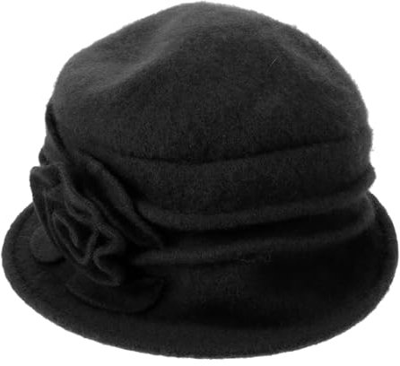 ANDRESLAD Vintage Cloche Hut Für Damen Elegante Dekorative Wintermütze Mit Blumenverzierung Für Verschiedene Anlässe Einfache Handhabung Und Stilvolle Outfits