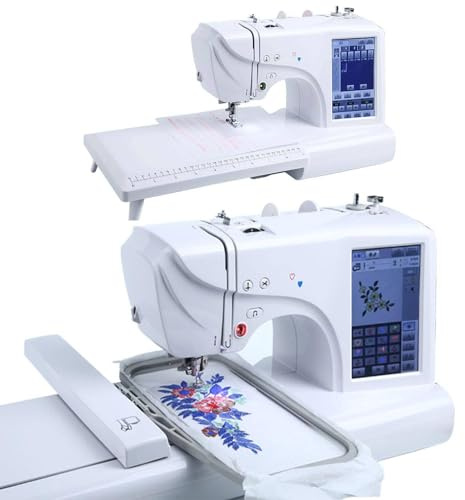 Máquina de coser automática con área de bordado de 4 x 9,2 y pantalla táctil LCD Máquina de bordar eléctrica 210 letras incorporadas y 30 bordes de patrón