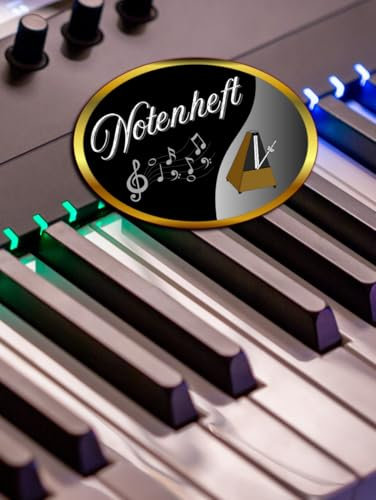 Notenbuch Keyboard Notenheft Klavier Musikunterricht Akkordeon Notenlinienheft Große Lineatur Klavierunterricht Anfänger Piano Orgelbuch DIN A4 ... Notensysteme Musiker Celesta A09A