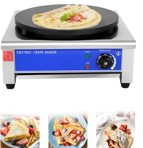 CWCQGH Crêpière et Machine à crêpes, Plaque chauffante électrique antiadhésive pour crêpes Outils de Fabrication de crêpes 2 contrôles de température et thermostatiques
