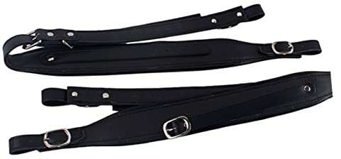 Bass Akkordeon Gurt 1 Paar Verstellbare Schulterriemen aus Leder Schwarz | Bassakkordeon, Leicht zu Montieren und Verstellbar, 1 Paar für Übung und Auftritt