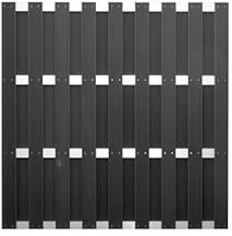 WPC Sichtschutzzaun 180x180 cm Bausatz – blickdichtes Zaunelement mit WPC Lamellen & Alu-Querriegeln, Komplettset inkl. Schrauben, ohne Pfosten, Garten-/Terrassenzaun